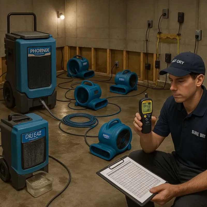 Structural Drying and Dehumidification process in Sunset Hills, MO